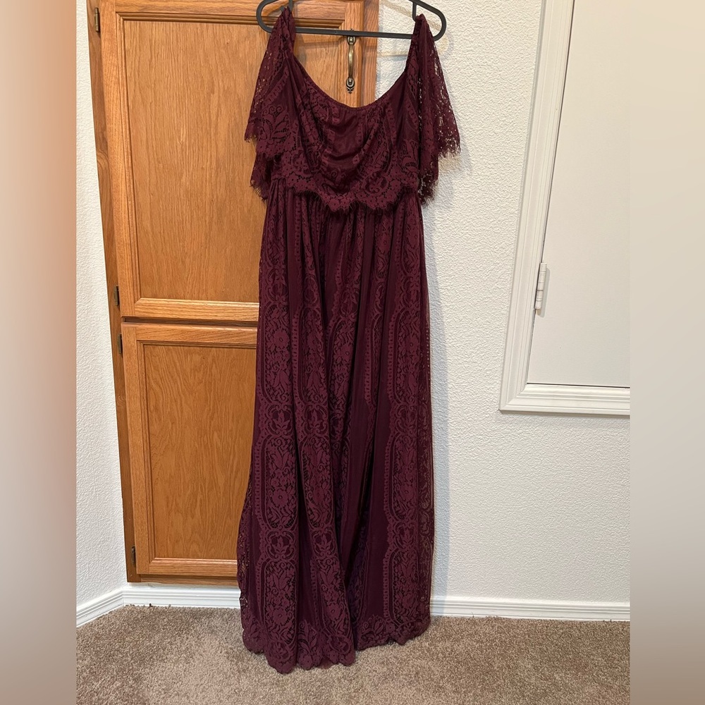 Burgundy Lace maxi dress